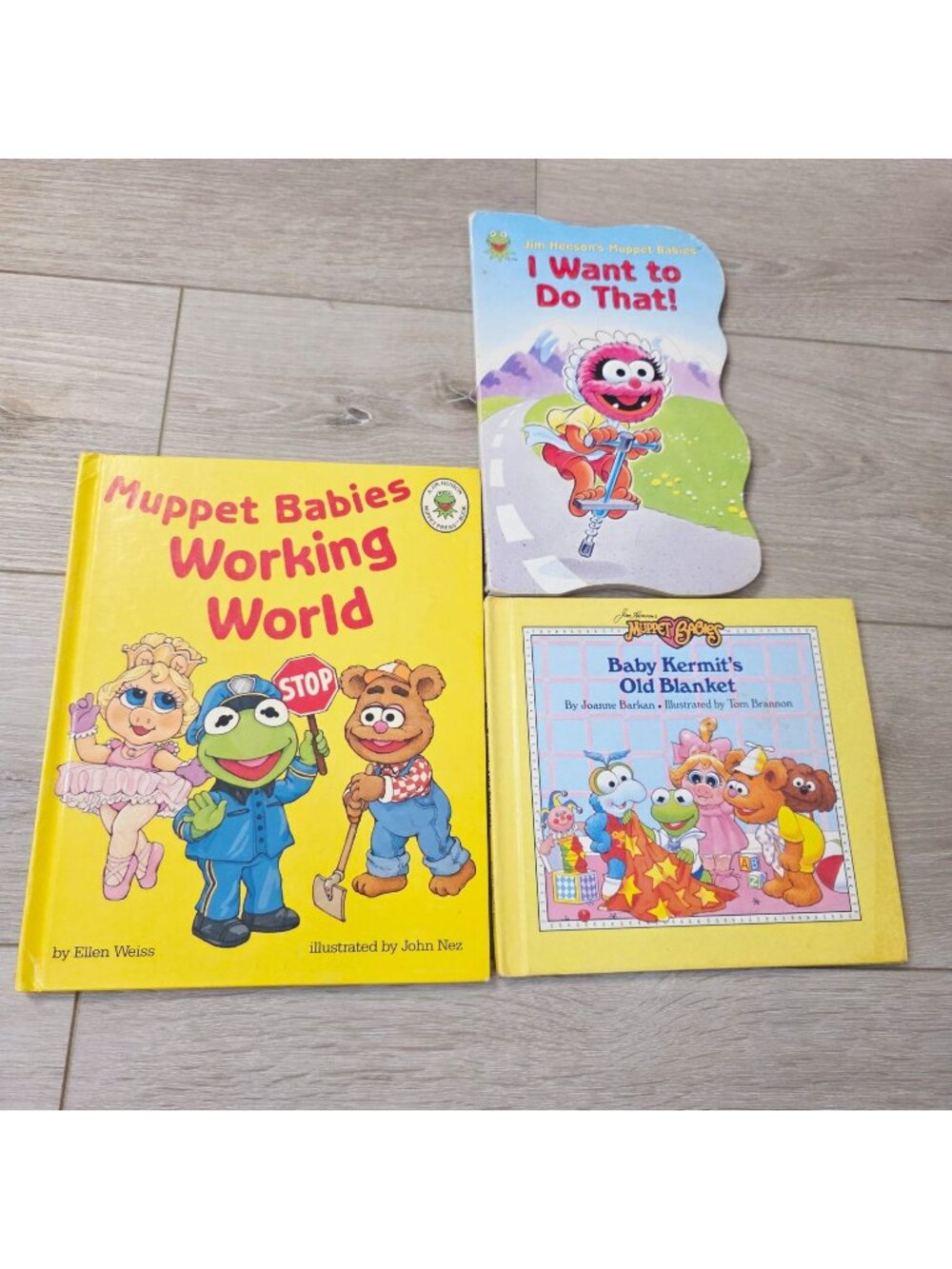 Vtg Jim Henson's Muppet Babies HC Books I Want Kermit's Old Blanket Working